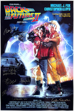 Michael J. Fox Cast Signed 24 36 Back to the Future 2 Poster