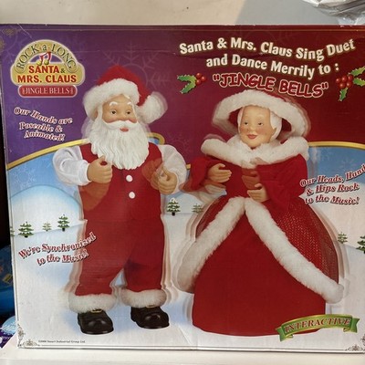 RARE Vtg Rock-A-Long SANTA & MRS. CLAUS Interactive Sing/Dance Motion Sensor...