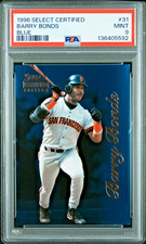 1996 PINNACLE SELECT CERTIFIED BLUE #31 BARRY BONDS PR 180 PSA 9 MINT LOW POP 3