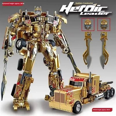 30CM Transformation Optimus Prime Bumblebee Megatron Black Gold Robot Toy Alloy