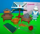 L/N COMPLETE Vtg Playmobil 5407 Victorian Mansion Laundry Washer Wash Woman Maid