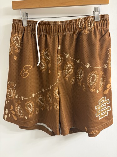 Eric Emanuel EE Paisley Brown Basic Core Shorts Men’s Size XL Drawstring