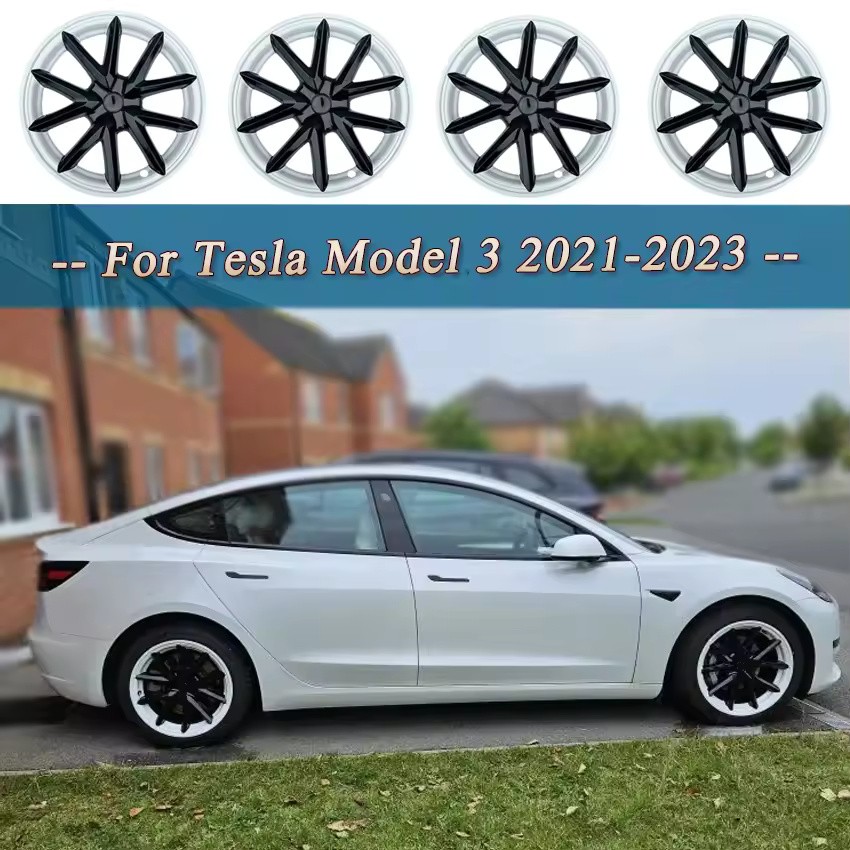 Sport Style 18-Inch Wheel Rim Covers Hubcaps for Tesla Model 3 2021–2023