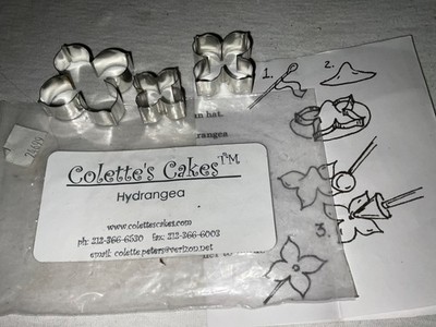 Hydrangea Cutter Colette s CakesPeters  1 1/8'', 1 1/2'' + 1 7/8'' Fondant Sugar