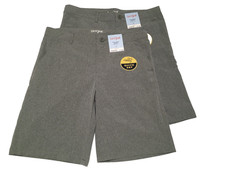 2- Cat Jack Big Boys 18 Heather Olive/Gray Adjustable Waist Flat Front Shorts