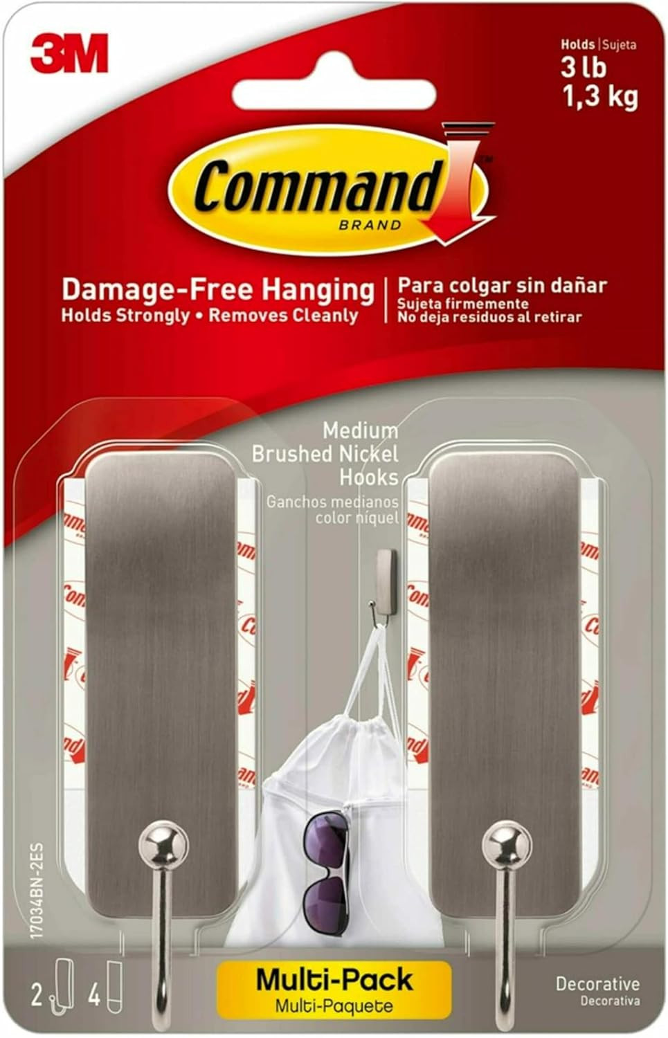 Wall Hooks, 2 Hooks And Medium,