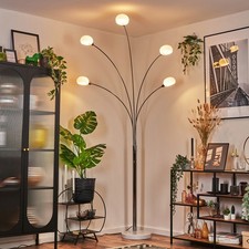 Design Stehlampe / Stehleuchte E14, moderner Stil, Metall Weiß-Chrom, Marmorfuß