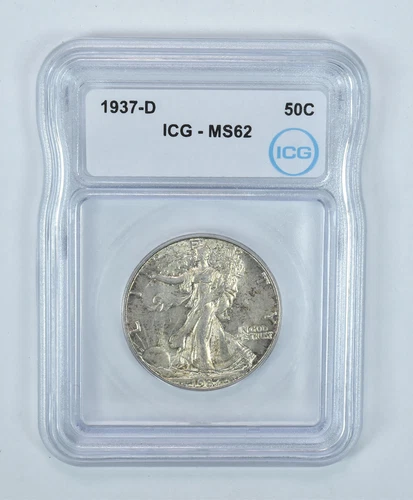 1937-D Walking Liberty Half Dollar MS62 ICG