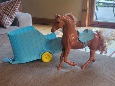 Vintage Horse & Horse Trailer Processed Plastic Co 1980s