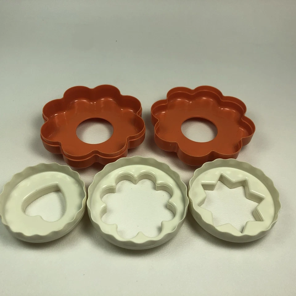Tupperware Keksausstecher Ausstechformen vintage orange weiss - Bild 2 von 4