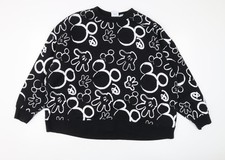 Womens UK 2XL Regular Disney Black Pullover Sweatshirt