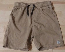 Hurley Youth Hybrid Shorts size 10 / 12 Khaki Beige Lightweight Sport Athletic