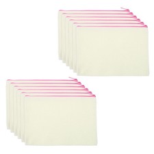 12 Pcs Canvas Makeup Bags Travel Cosmetic Blank Toiletry Zipper Bags, Pink
