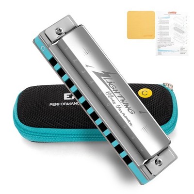 Lightning Harmonica, Advanced Diatonic Harmonica Key of C, 10 Holes Mouth Org...
