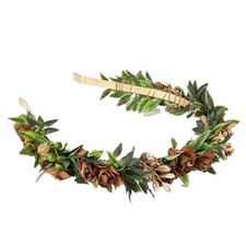 Fairy Flower Crown Headband Rose Floral Headpiece - Artificial, Bridal Brown