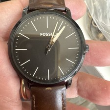 Fossil BQ2460 Luther Three- Hand Brown Leather Watch...