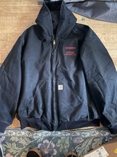 Carhartt J140 Black Hooded Full Zip Work Jacket, Cotton, Size 3XL