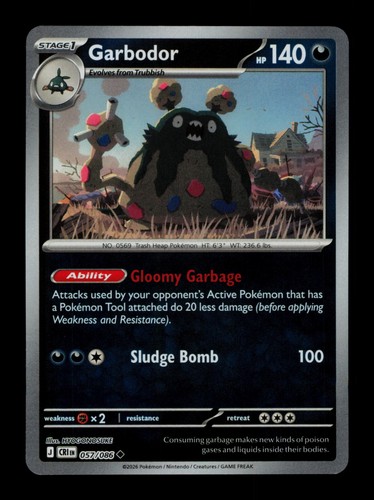 Garbodor 057/086 Chaos Rising Holo Pokemon TCG