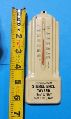 Vintage Stiemke Bros Tavern Thermometer North Leeds WI Beer Advertising
