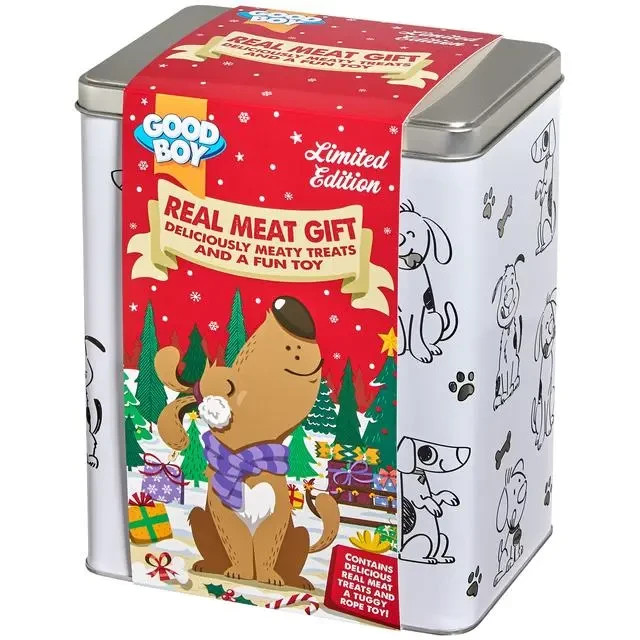Good Boy Festive Tin - Dog Treats and Rope Toy - Christmas Gift for Dogs - Image 2