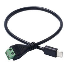 2Pin Terminal Cable Type C Adapter 30cm 3A for Speaker Blower Car Devices