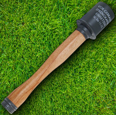 Reproduction Potato Masher PROP/DECORATION German-Inspired Design Wood/Porcelain