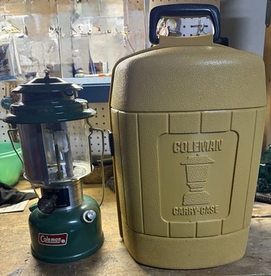 Vintage 1981 Coleman Yellow Clamshell Carry Case with 220K  Lantern
