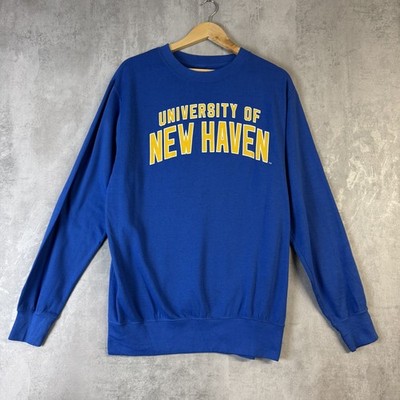 MV Sport Sweatshirt Herren M Blau Vintage New Haven Spellout Varsity College Jumpe