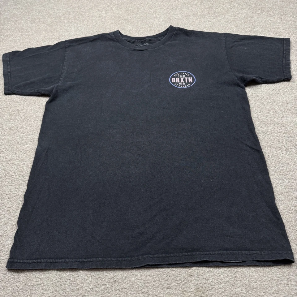 Camisa informal Brixton para hombre talla M negra manga corta cuello redondo skateboarding Foto 4 de 4