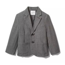 Janie and Jack New Pinstripe Blazer - Tornado Grey, 18-24M