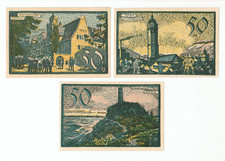 SET OF 3 GERMANY NOTGELD 50 PFENNIG STADT-JENA 1921 UNC