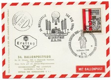 Balloon Mail-Austria-Comm P/cd 1965 Pro Juventute flght Eisenstadt-Leobersdorf