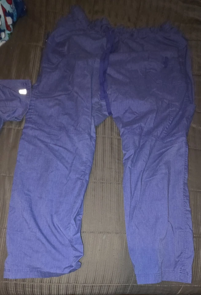 UA Women's 2XL Butter-Soft Stretch Scrubs 10 Pocket Sparkling Grape Heather Set - Image 4 of 4