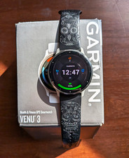 Garmin Venu 3 GPS Heart Rate Fitness Smartwatch 45mm Silver Black Band