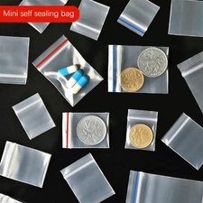 100Pcs PE Plastic Packaging Bag Ziplock Bag Pill Packaging Bag 2x3/2.5x3/3.5x5cm