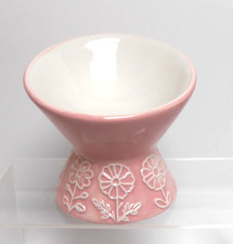 Mellow & Mod Elevated and Tilted Small Ceramic Pink Pet Bowl Dish
