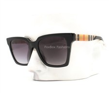 Burberry Maple Sunglasses BE 4335 3929/8G Polished Black Classic Plaid No Case