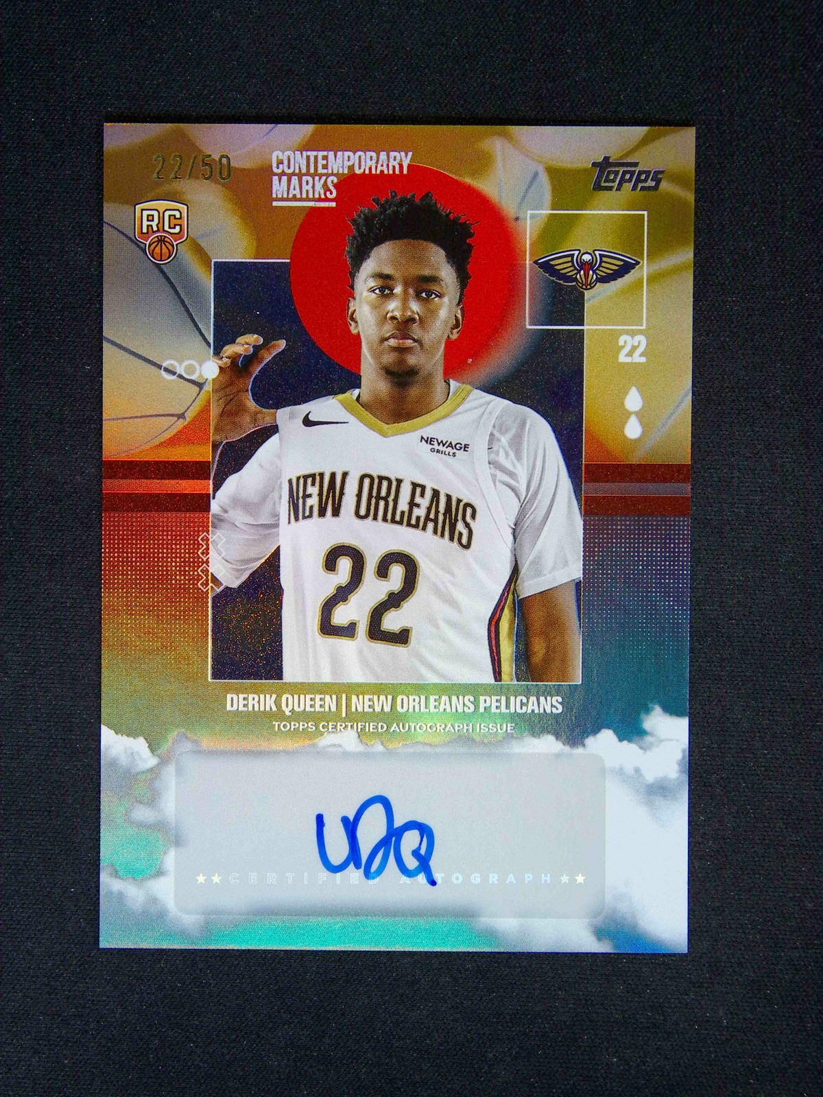 2025-26 Topps Flagship Derik Queen RC Contemporary Marks Auto Gold Rainbow /50