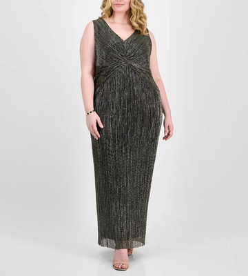 Connected Plus Size Twisted Metallic Jersey Maxi Dress MSRP $99 | eBay Connected Plus Size Twisted Metallic Jersey Maxi Dress MSRP $99 | eBay