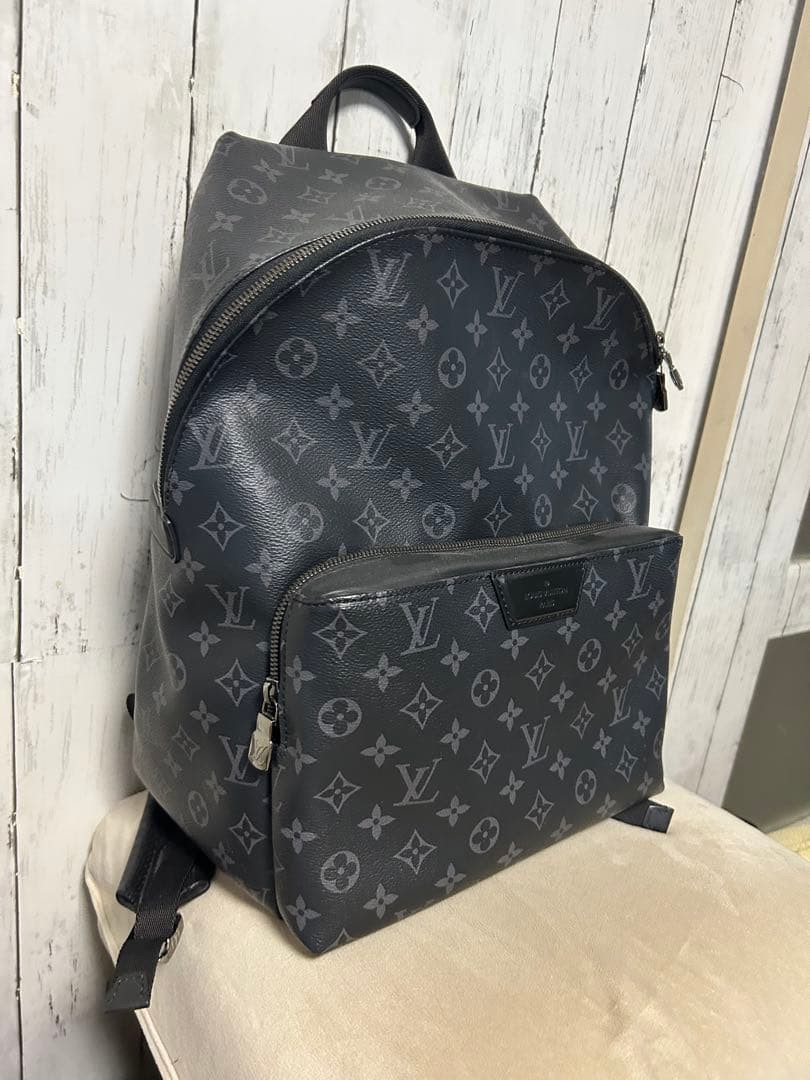 louis vuitton apollo backpack monogram eclipse gray black I MISS YOU VINTAGE including a padded pocket fitting a 14 Louis Vuitton Monogram Eclipse Flash