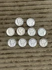 Lot Of 10 Mercury Silver Dimes 1937-1945