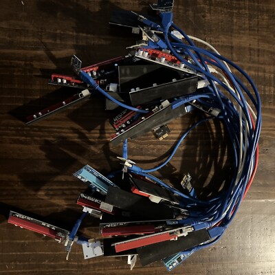 LOT OF 36- PCI-GPU Riser Extender Adapter Card/ Gpu Risers With All Cables