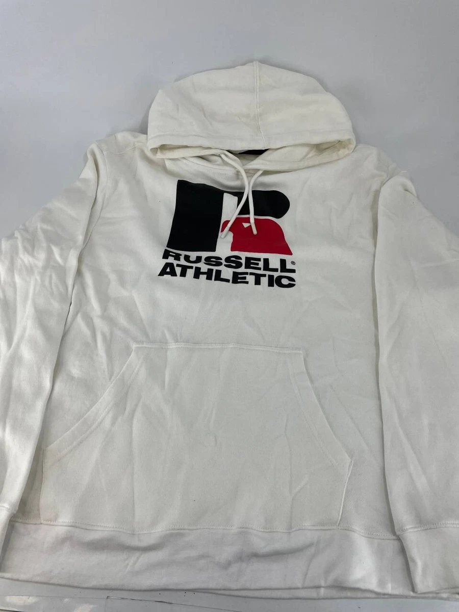 Russell Athletic Men s Eagle Logo Fleece Hoodie White size XXL