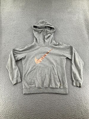 Nike Hoodie Womens Medium Fleece Long Sleeve Swoosh Logo