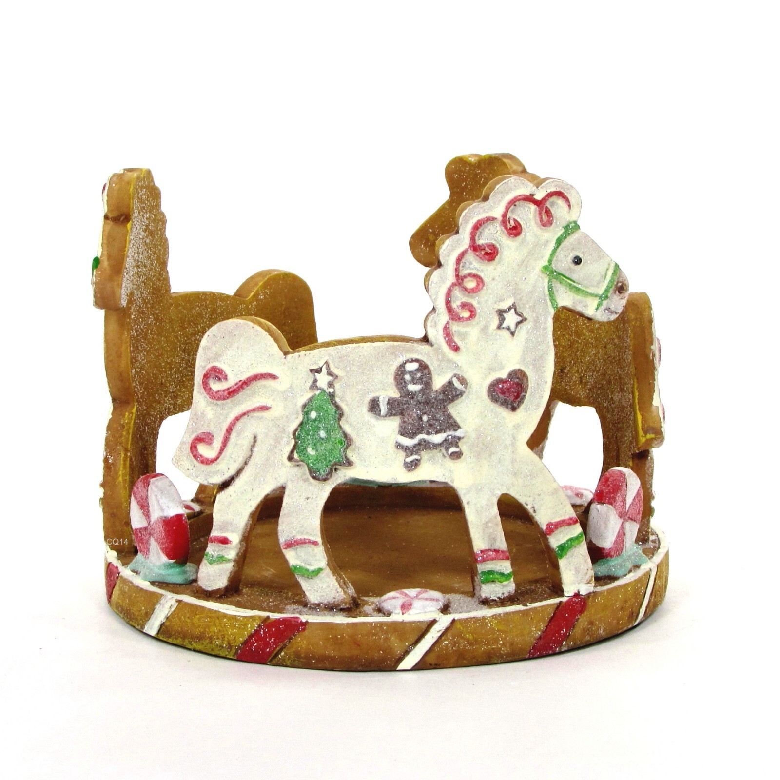 Yankee Candle CREAM PONIES 5" Candle Jar Holder Gingerbread Peppermint 1301584