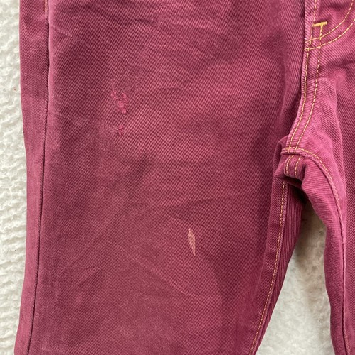 Jeans svasati vintage fondo a campana 6 27 corti denim rosso vita alta anni 70 western - Foto 5 di 12