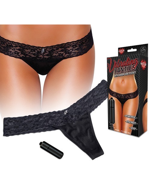 vibrating panties online HUSTLER - VIBRATING PANTIES W/HIDDEN VIBE POCKET & BULLET BLACK M/L