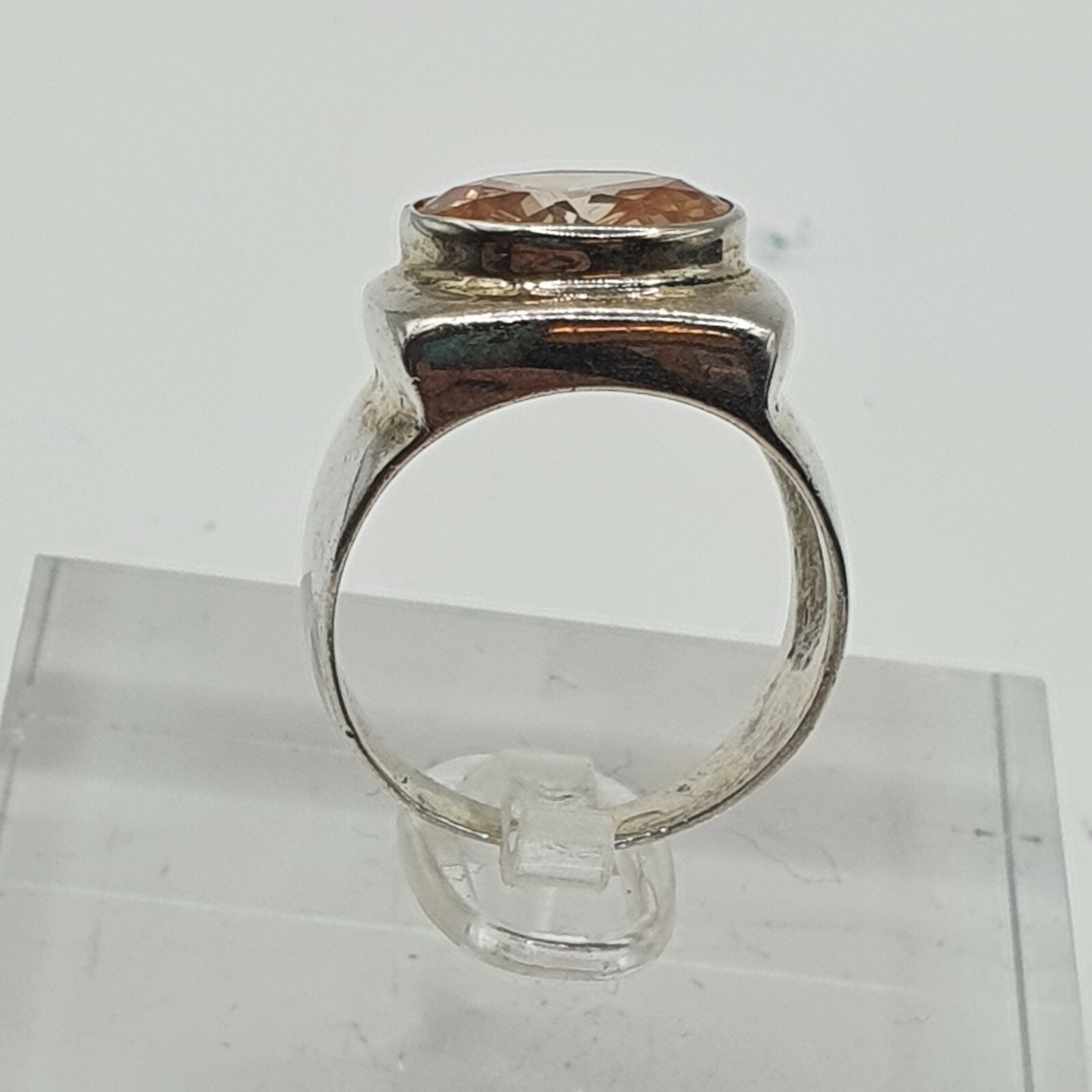 Photo 4 of Sterling Silver Ring With CZ stone Size K (R42)