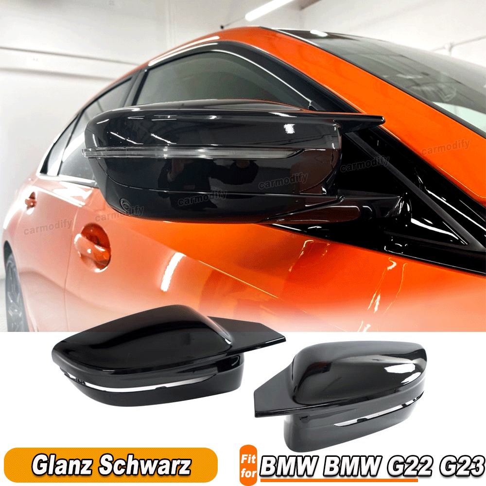 Passt für BMW 4er G22 G23 420i 430i Glanz Schwarz AussenSpiegel Spiegelkappen