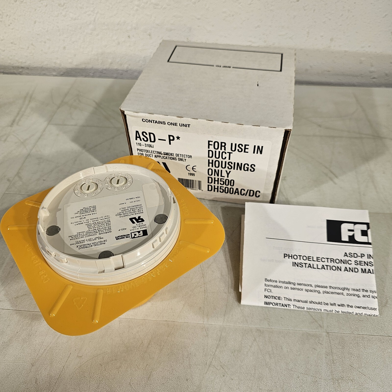 FCI ASD-P Duct Photoelectric Smoke Detector Gamewell ASDP Remote Test Capable